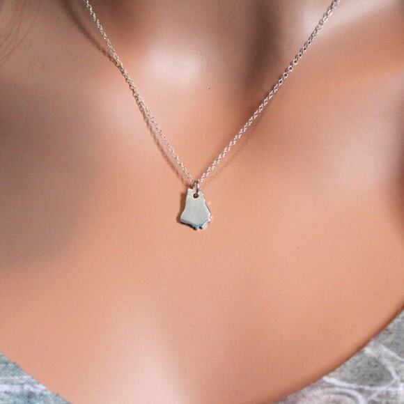 Sterling Silver Georgia State Necklace - Picture 1 of 3